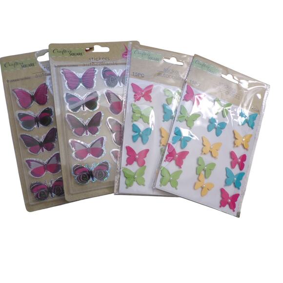Crafter's Square Flower Butterfly Garden Cat Cactus Sticker Large Lot 20 Package - Picture 6 of 7